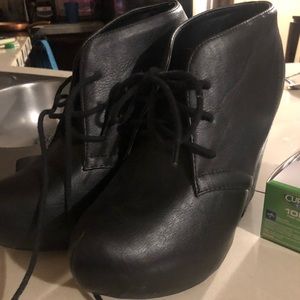 Black Leather Ankle Boots
